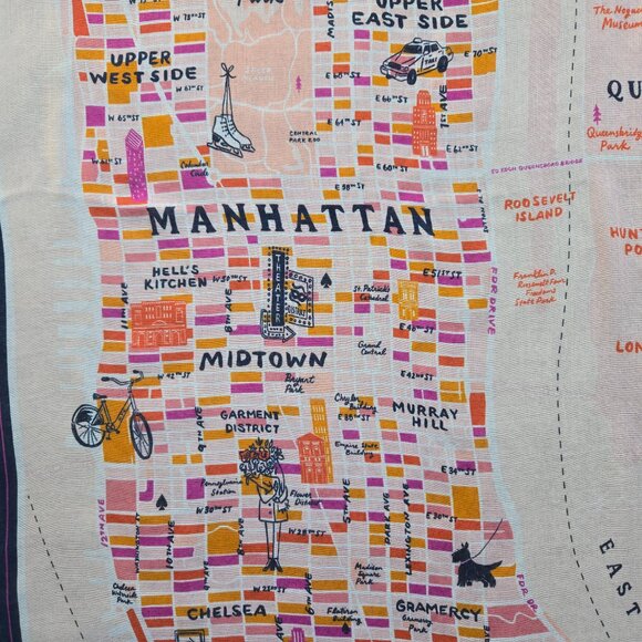 NWOT kate spade Map of Manhattan Scarf - Picture 4 of 12